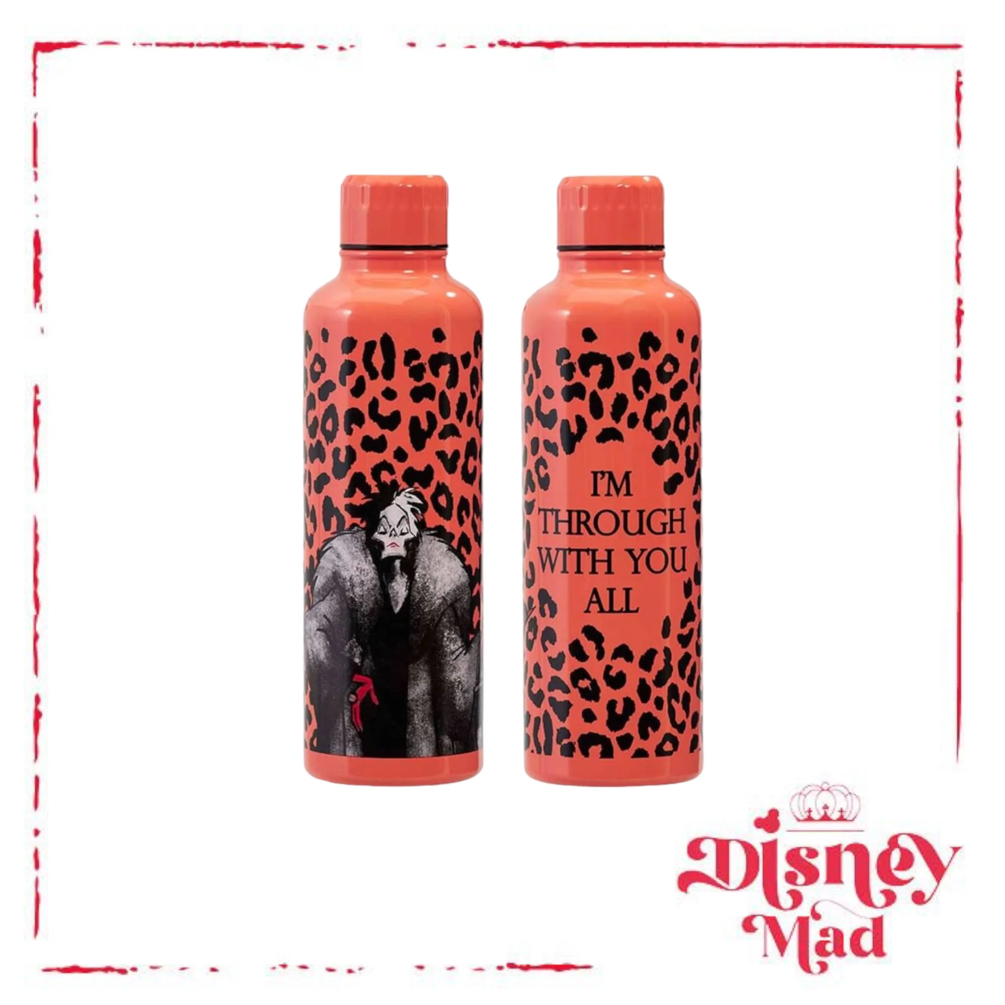 Disney Villains Metal Water Bottle - Cruella De Vil - Image 3