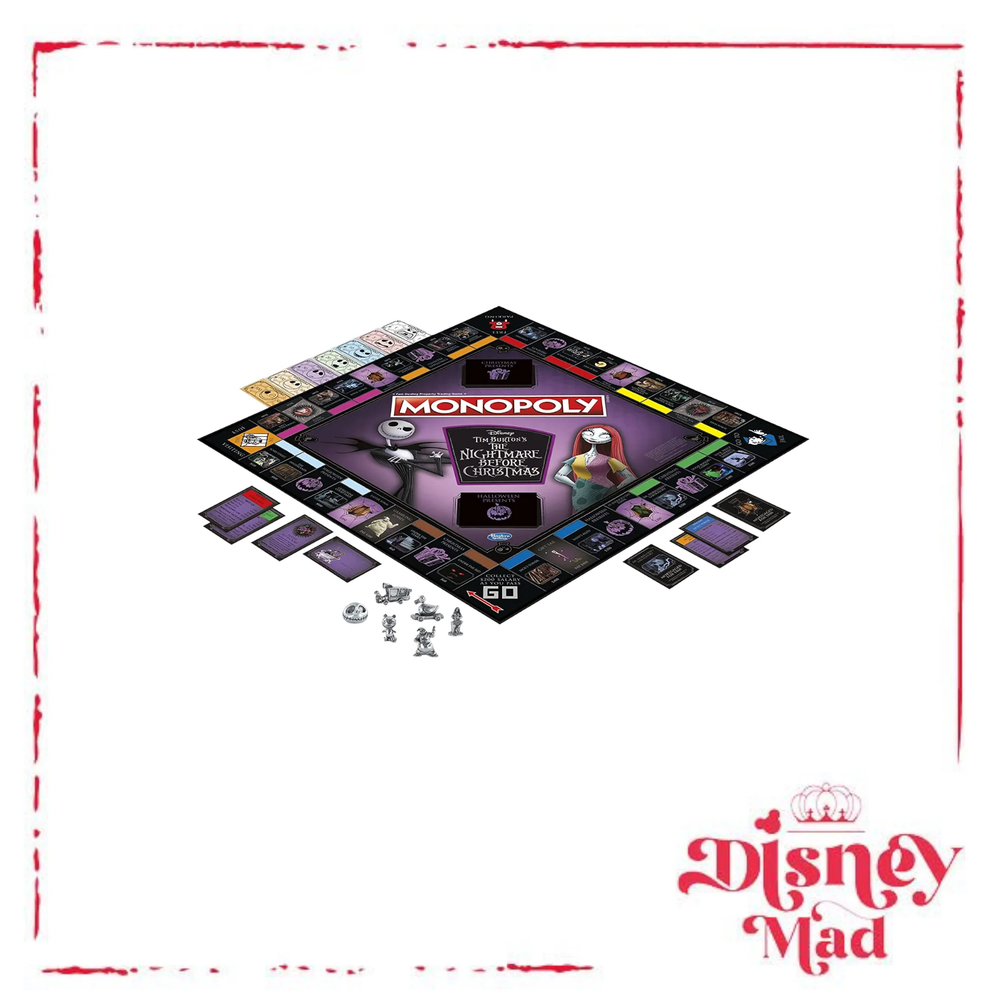 Monopoly: Disney Tim Burton's The Nightmare Before Christmas Edition Board Game, Fun Family Game - Image 3